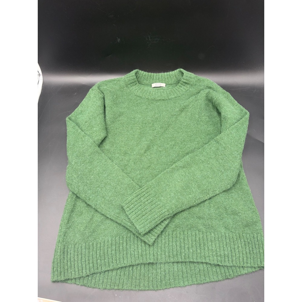 AYR Womens Alpaca Merino Wool Blend Crewneck Sweater Green Small Excellent